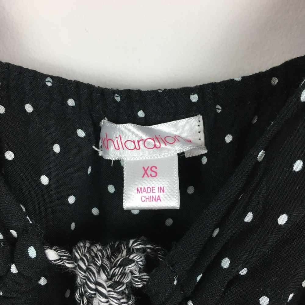 Xhileration Black Polka Dot Slip Dress Sz XS Whimsigoth Witch Coquette Camisole - Picture 4 of 11